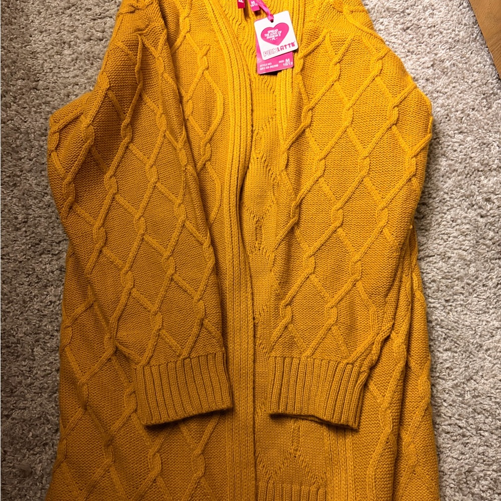 Mustard Yellow Cable Knit Sweater